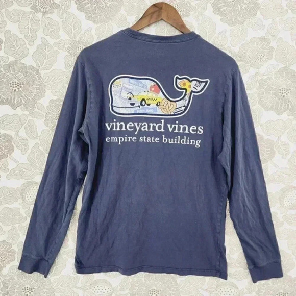 Vineyard Vines Empire State building New York Men's S Long sleeve‎ T Shirt - Picture 1 of 7